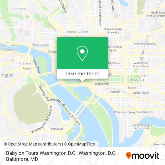Babylon Tours Washington D.C. map