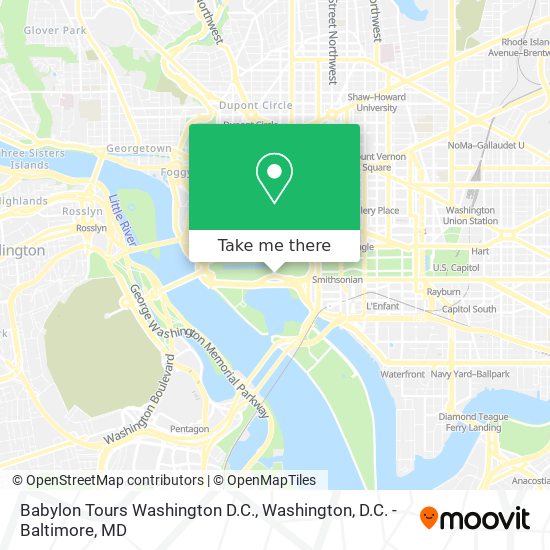 Mapa de Babylon Tours Washington D.C.