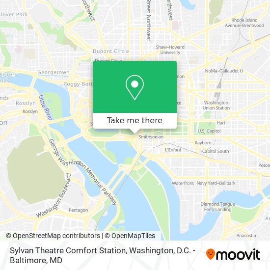 Sylvan Theatre Comfort Station map