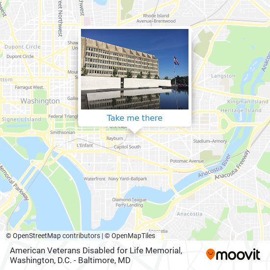 Mapa de American Veterans Disabled for Life Memorial