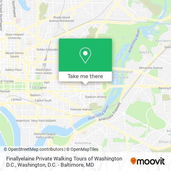 Mapa de Finallyelaine Private Walking Tours of Washington D.C.