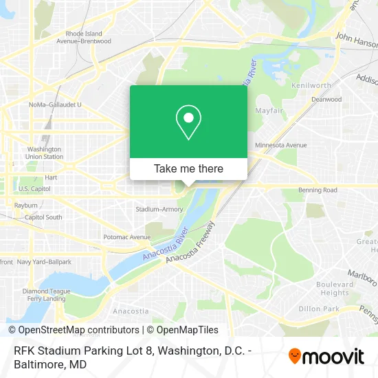 Mapa de RFK Stadium Parking Lot 8