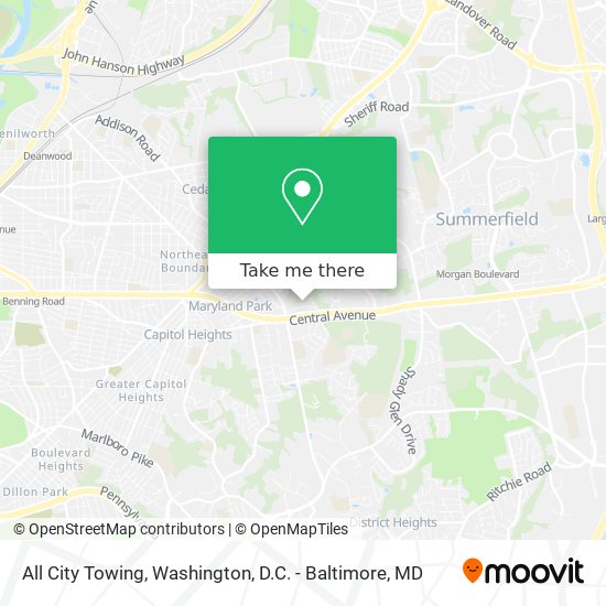 All City Towing map