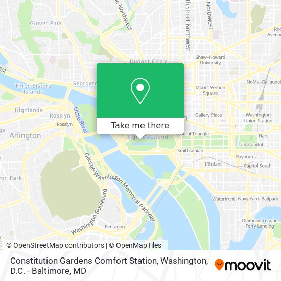 Constitution Gardens Comfort Station map