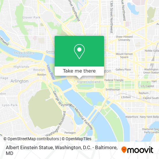 Mapa de Albert Einstein Statue