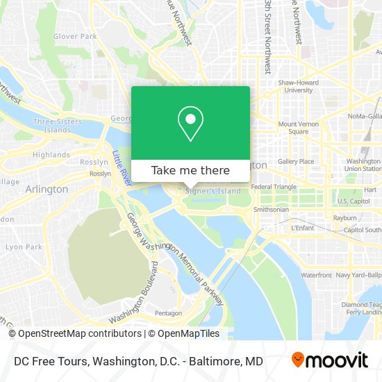 DC Free Tours map