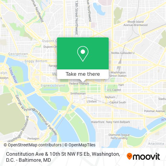 Constitution Ave & 10th St NW FS Eb map
