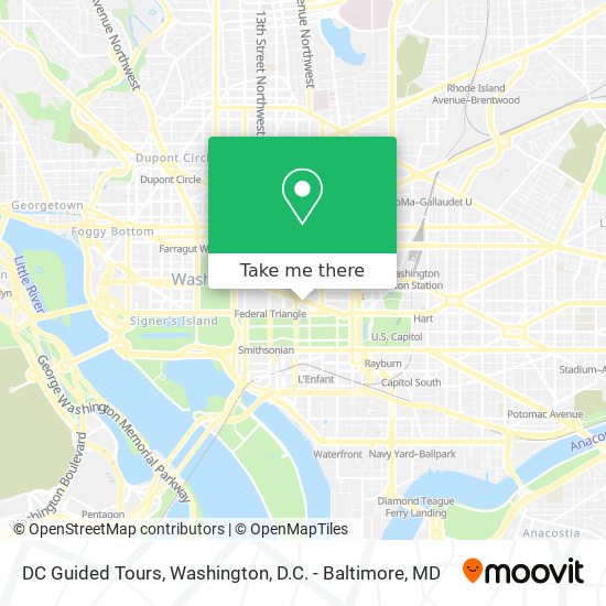 DC Guided Tours map