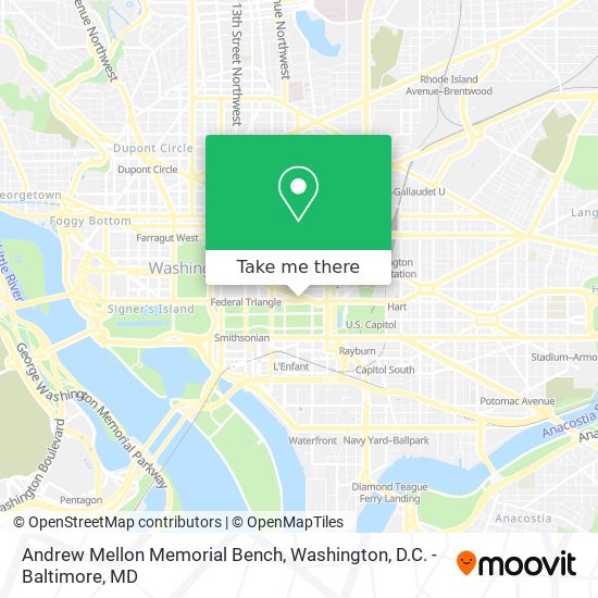 Andrew Mellon Memorial Bench map