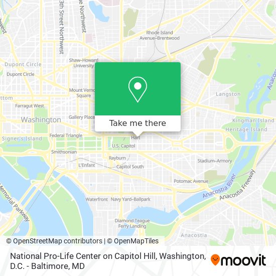 National Pro-Life Center on Capitol Hill map