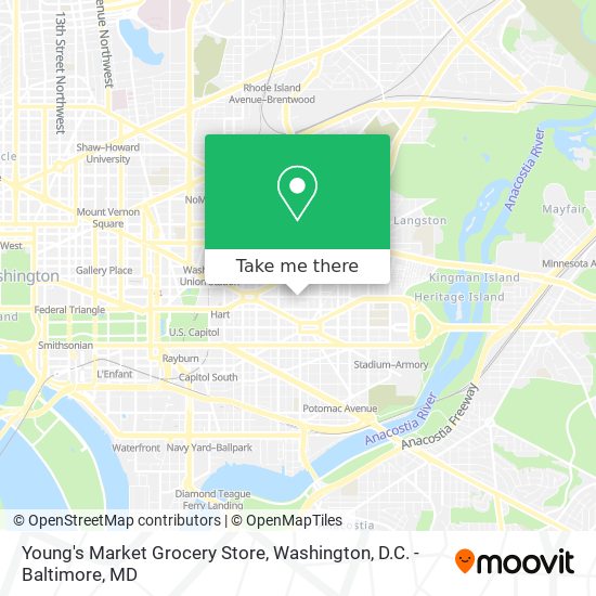 Mapa de Young's Market Grocery Store