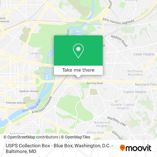 Mapa de USPS Collection Box - Blue Box