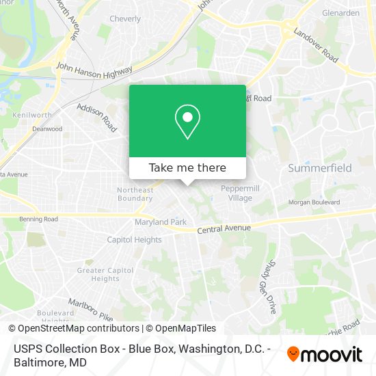 USPS Collection Box - Blue Box map