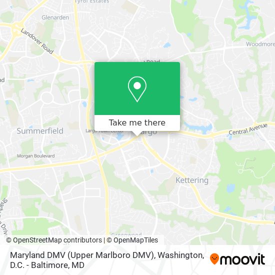 Mapa de Maryland DMV (Upper Marlboro DMV)