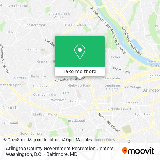 Mapa de Arlington County Government Recreation Centers