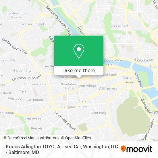 Koons Arlington TOYOTA Used Car map