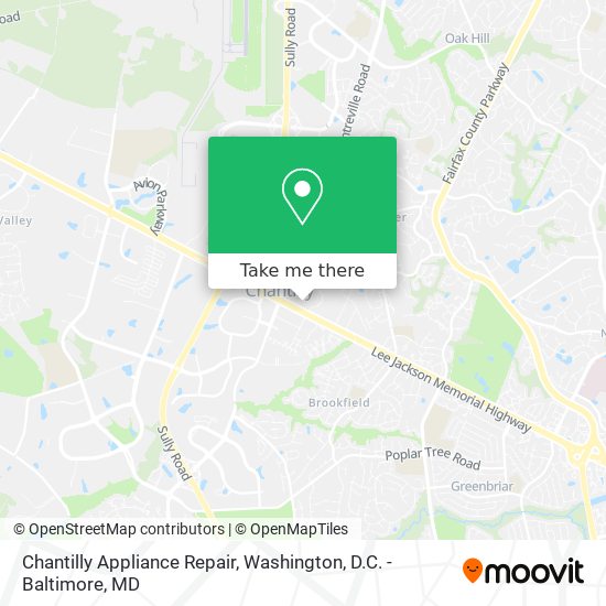 Chantilly Appliance Repair map