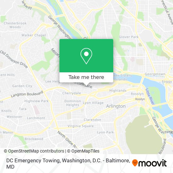DC Emergency Towing map
