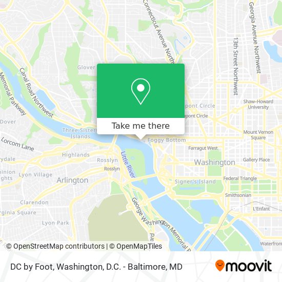 DC by Foot map