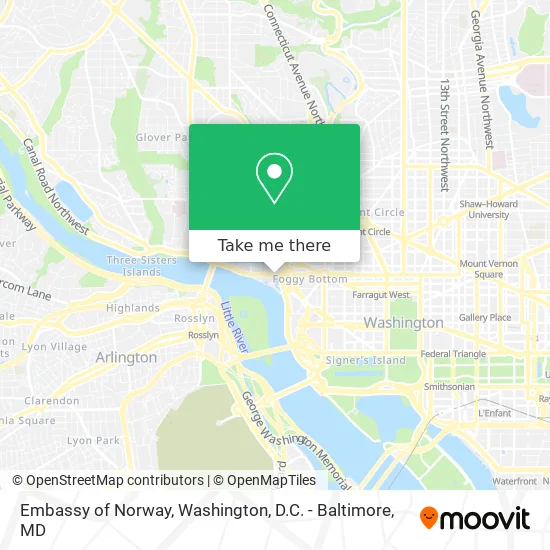 Embassy of Norway map