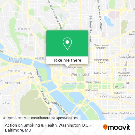 Action on Smoking & Health map