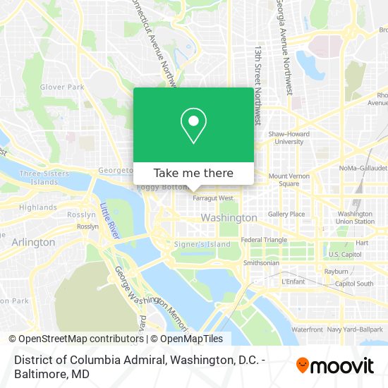 District of Columbia Admiral map