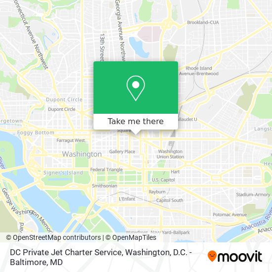 Mapa de DC Private Jet Charter Service