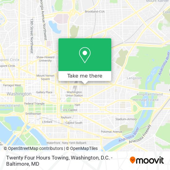 Twenty Four Hours Towing map