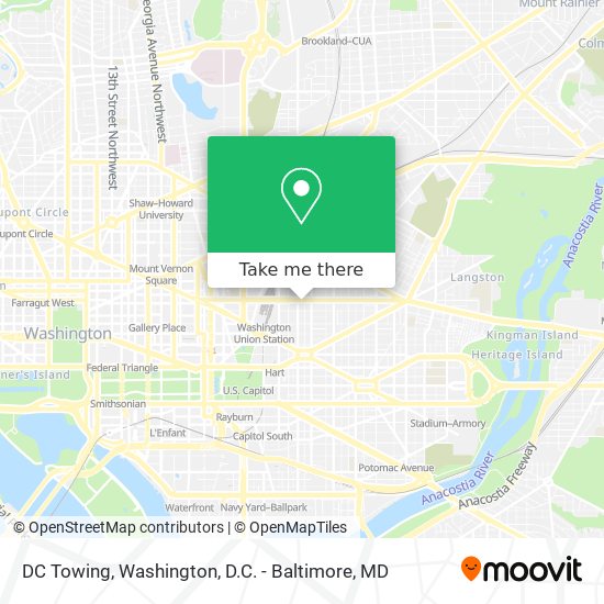 DC Towing map