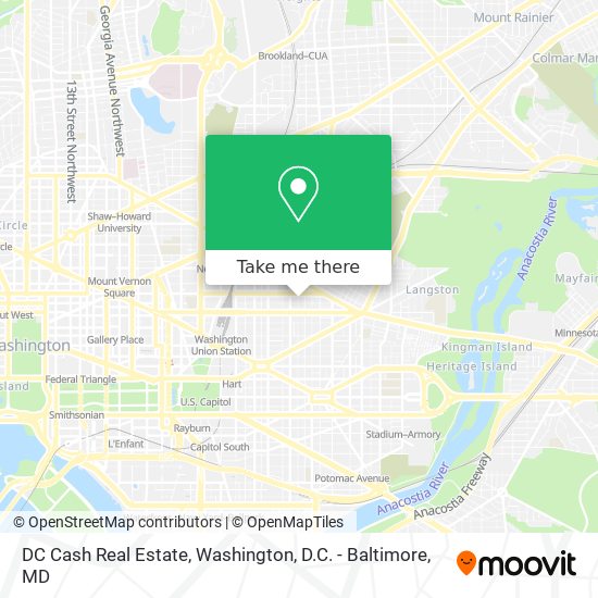 DC Cash Real Estate map