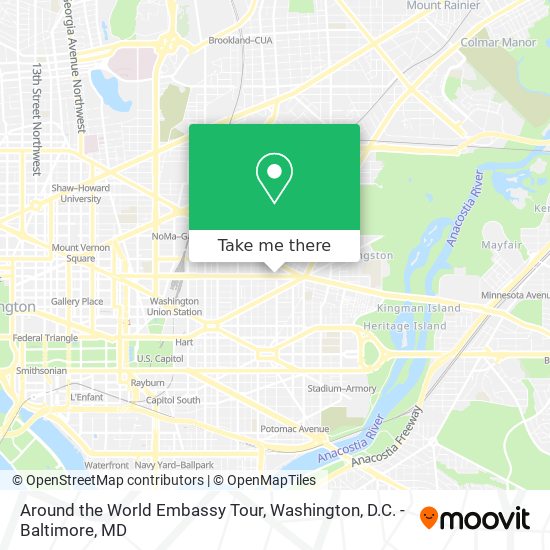 Mapa de Around the World Embassy Tour