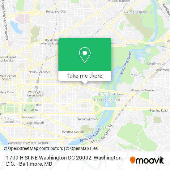 Mapa de 1709 H St NE Washington DC 20002