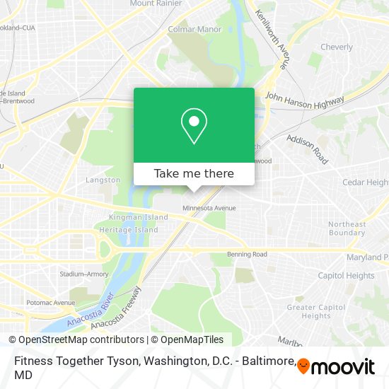 Fitness Together Tyson map
