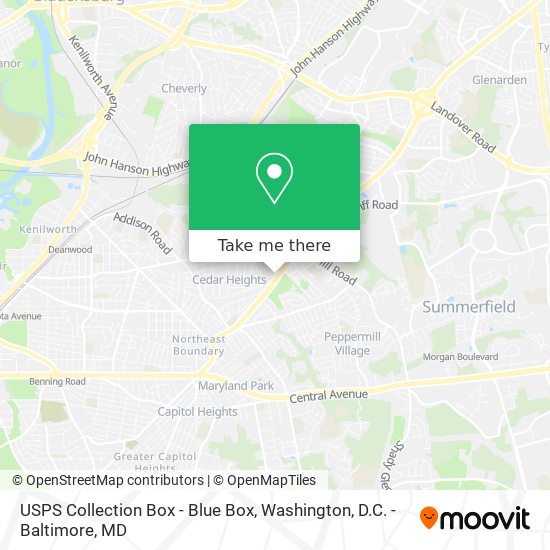 USPS Collection Box - Blue Box map