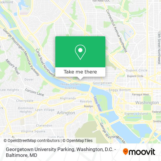 Mapa de Georgetown University Parking