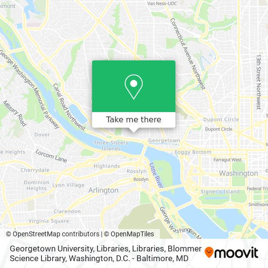 Georgetown University, Libraries, Libraries, Blommer Science Library map