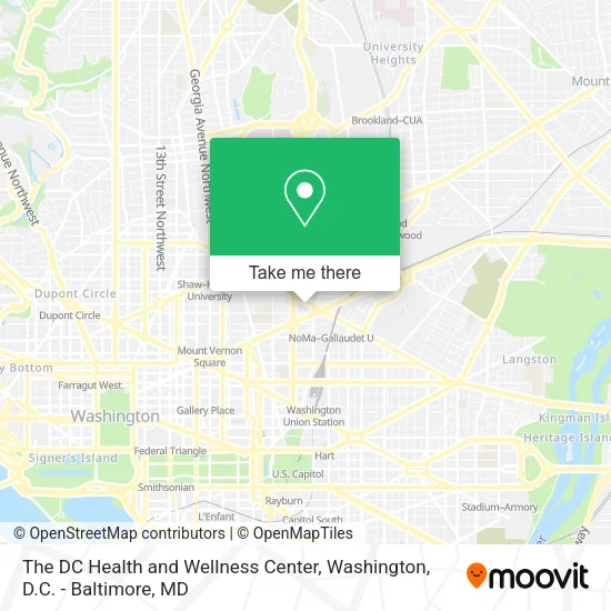 The DC Health and Wellness Center map
