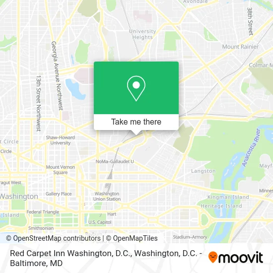 Red Carpet Inn Washington, D.C. map