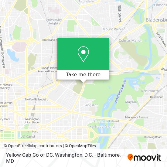 Yellow Cab Co of DC map