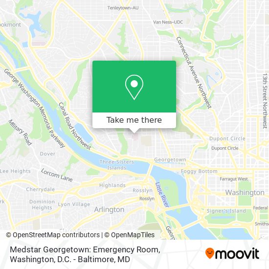 Medstar Georgetown: Emergency Room map
