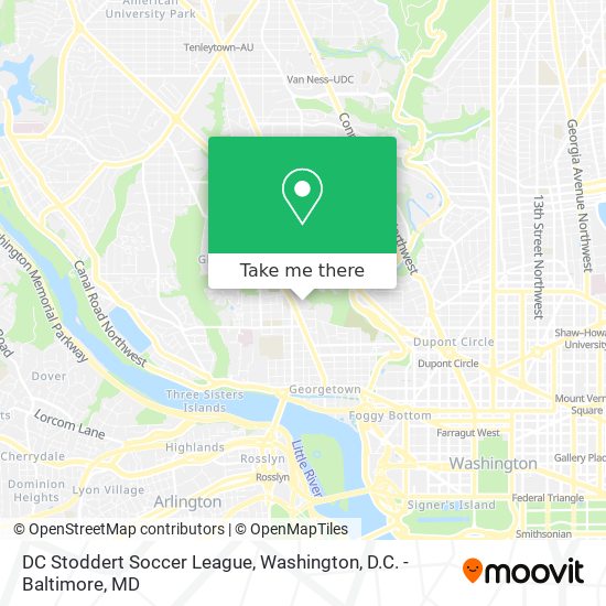 Mapa de DC Stoddert Soccer League