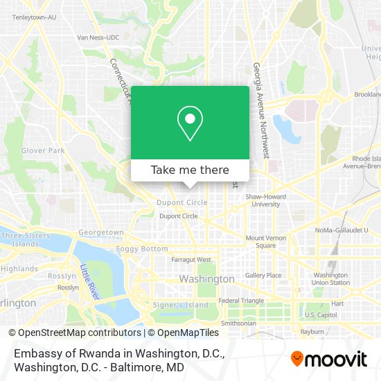 Embassy of Rwanda in Washington, D.C. map