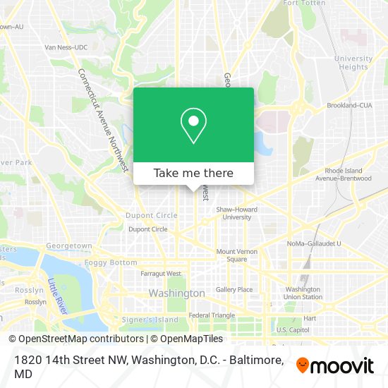 Mapa de 1820 14th Street NW