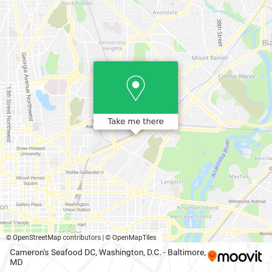 Cameron's Seafood DC map