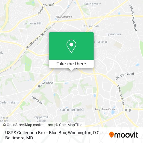 Mapa de USPS Collection Box - Blue Box