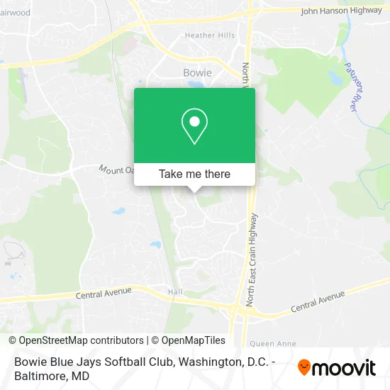 Bowie Blue Jays Softball Club map