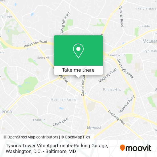 Mapa de Tysons Tower Vita Apartments-Parking Garage