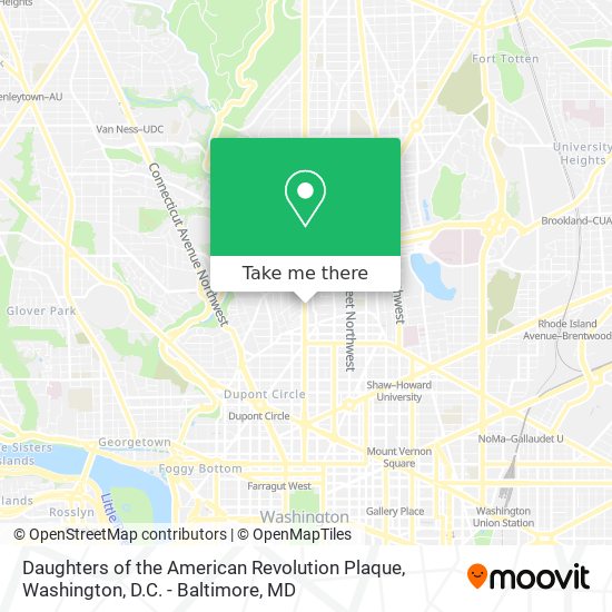 Daughters of the American Revolution Plaque map