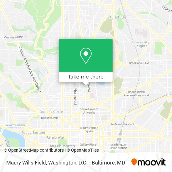 How to get to Maury Wills Field in Washington by Bus, Metro or Train?