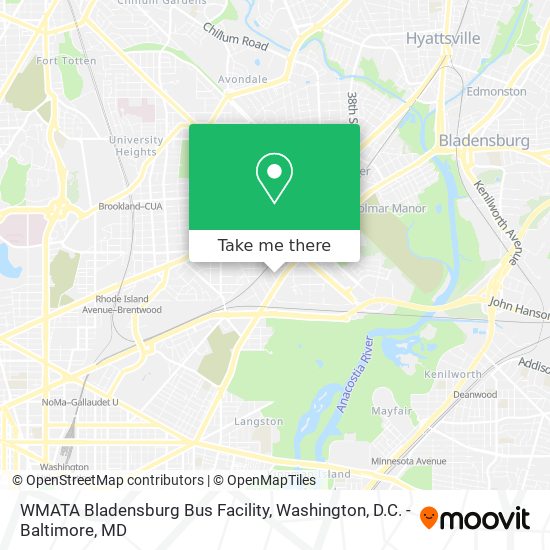 Mapa de WMATA Bladensburg Bus Facility